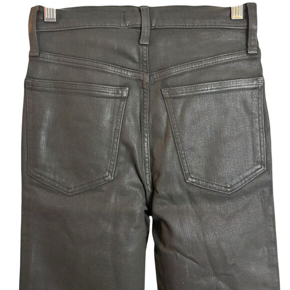 NEW Madewell Black Coated High Rise Waist Stovepipe Jeans Size 24 NWT - Picture 8 of 16